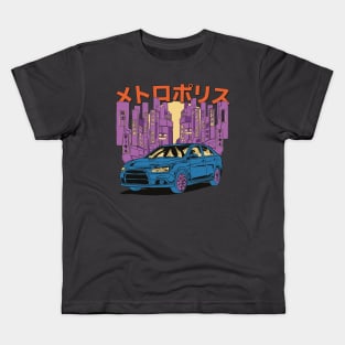 The Metropolis Tokyo Japanese Vaporwave Aesthetic Anime Kids T-Shirt